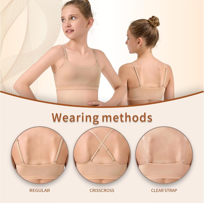 Sanstrong Dance Gymnastic Ballet Sport Bras for Girls Seamless Nude Training Sport Underwear Bra for Children Teens - Image 5